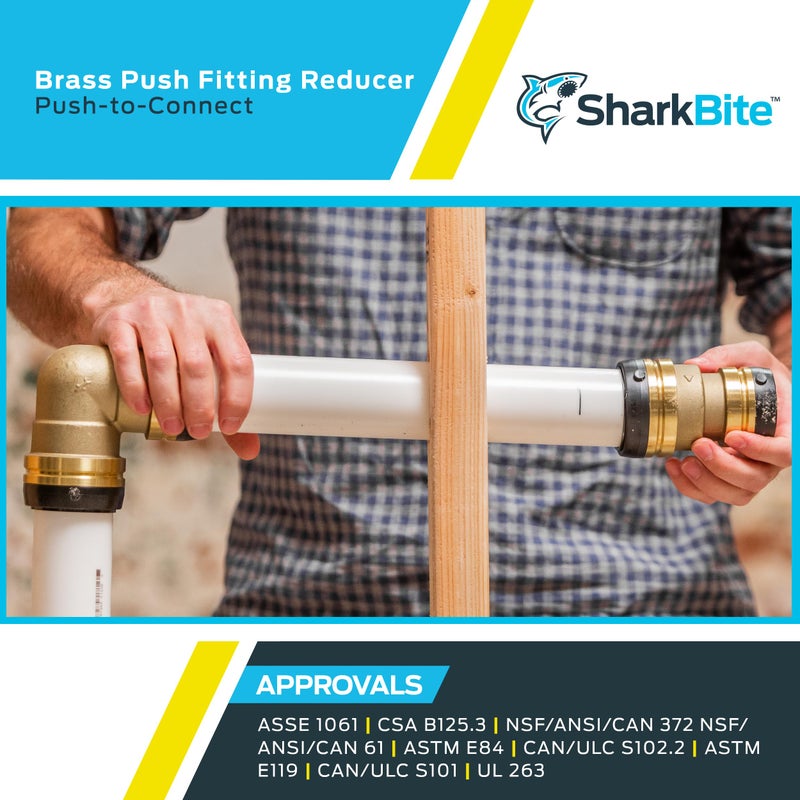 SharkBite 1-1/4 Inch x 1 Inch CTS Fitting Reducer, Push to Connect Brass Plumbing Fitting, PEX Pipe, Copper, CPVC, PE-RT, HDPE, UXL123528 - Image 5